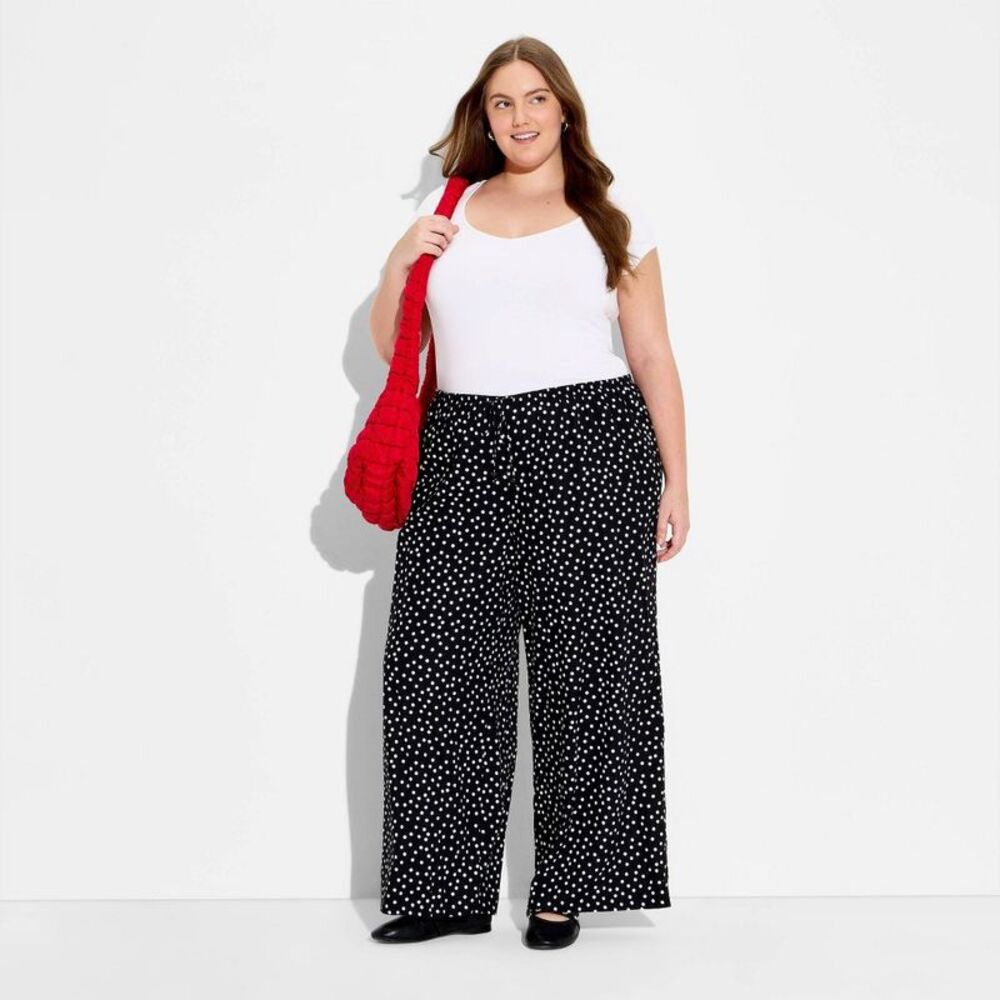 wild fable Black Polka Dot Wide Leg Pants